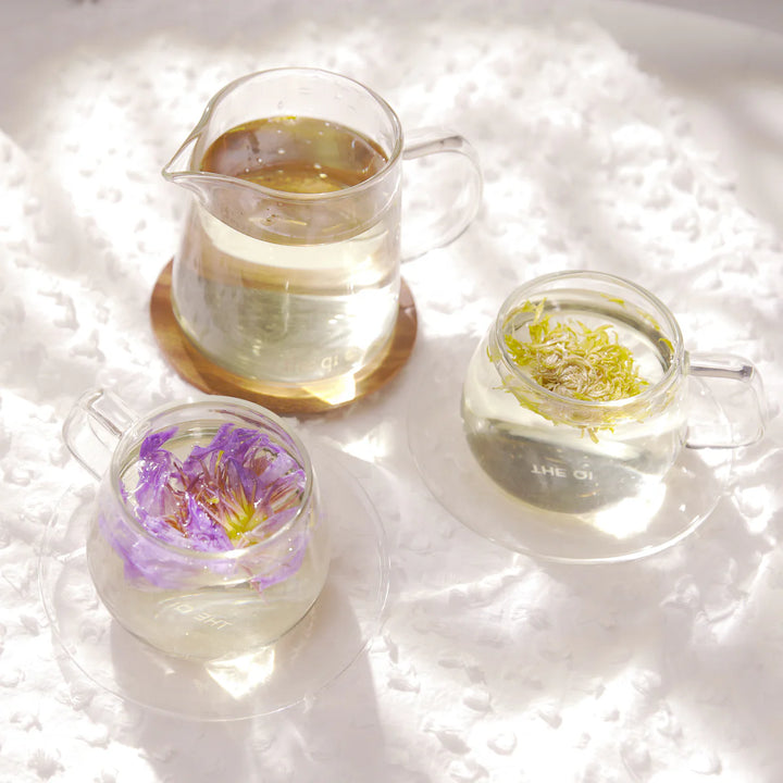 Glass Cup & Saucer Set by The Qi