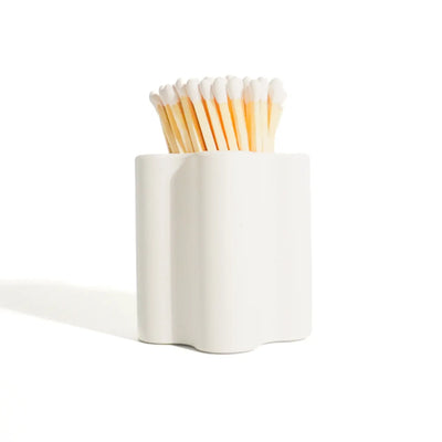 Neutral Flower Vessel with Colorful Matchsticks