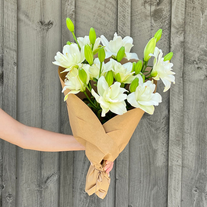 White Double Lily Bundle