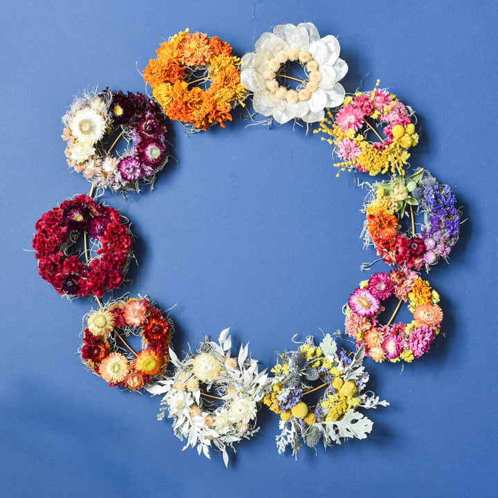 Mini Magnetic Dried Flower Wreath
