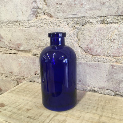 Blue Glass Bud Vase Short