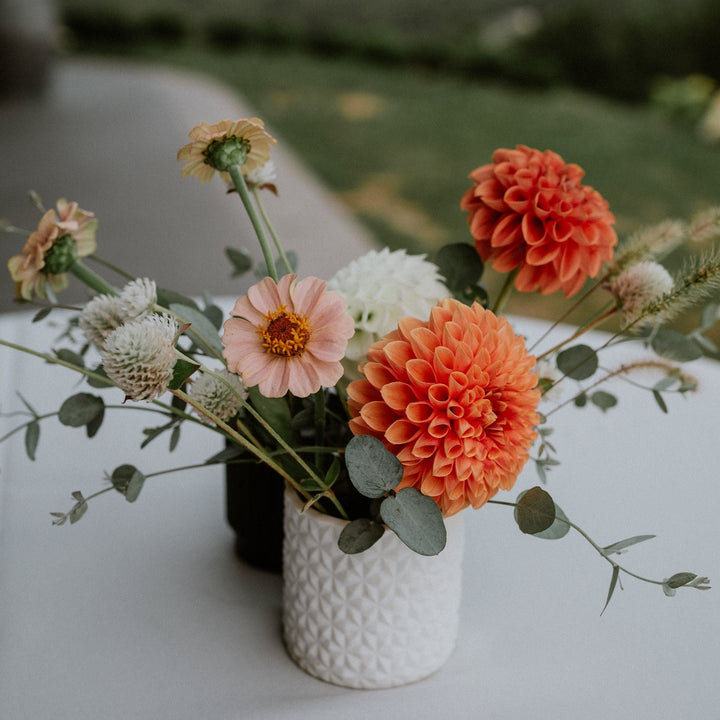 Satellite arrangement wedding flowers Asheville, NC