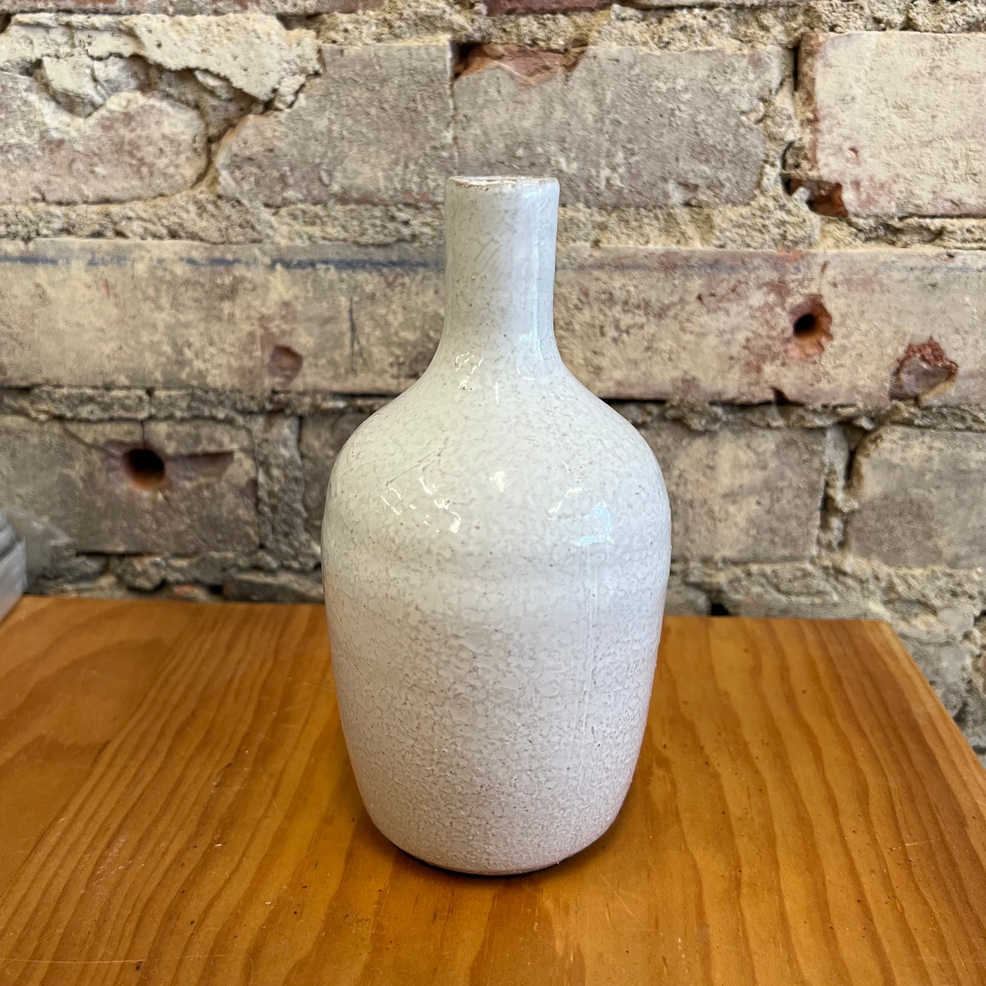 White Glazed Bud Vase
