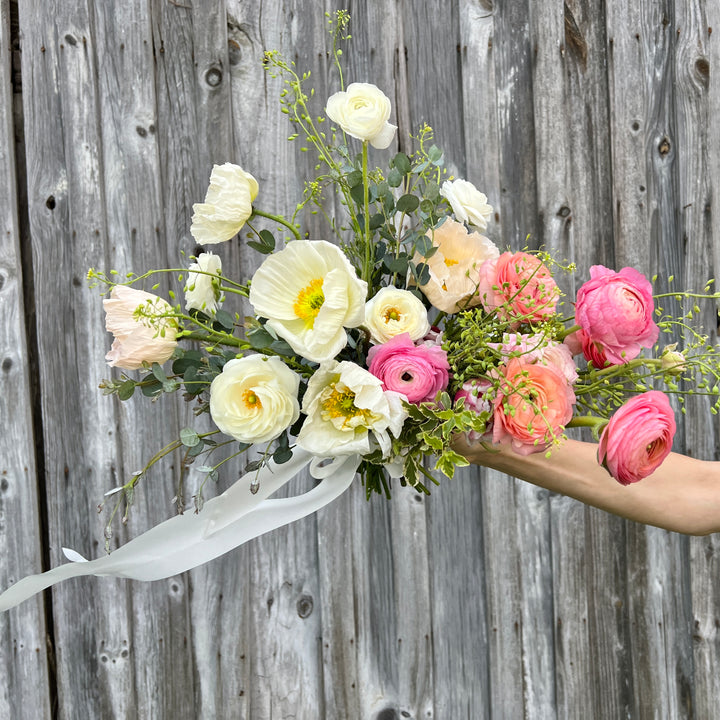 Hand-Dyed Silk Ribbon, White