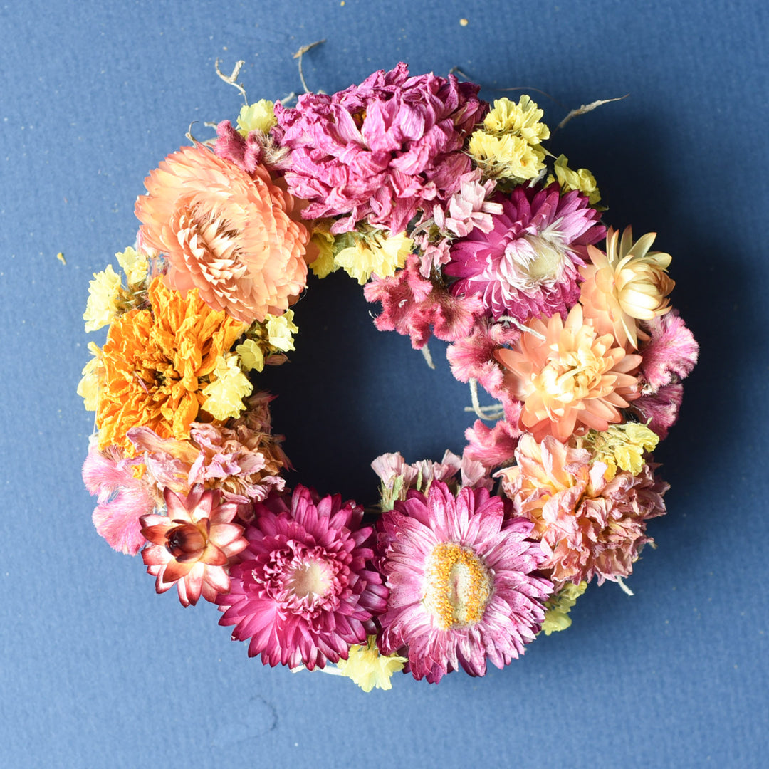 Mini Magnetic Dried Flower Wreath