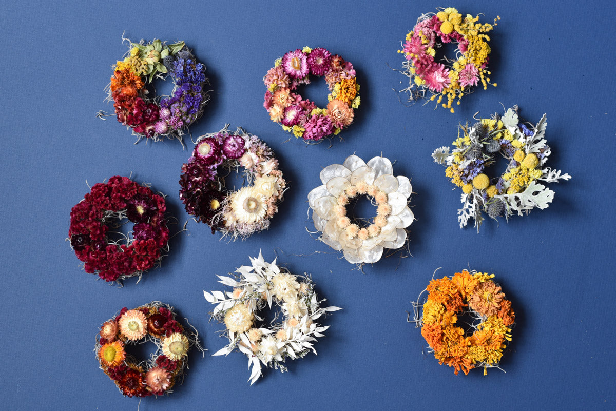 Mini Magnetic Dried Flower Wreath – Carolina Flowers