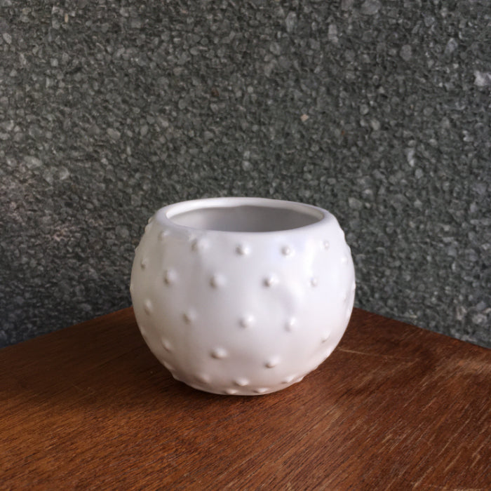 Small White Spotted Vase