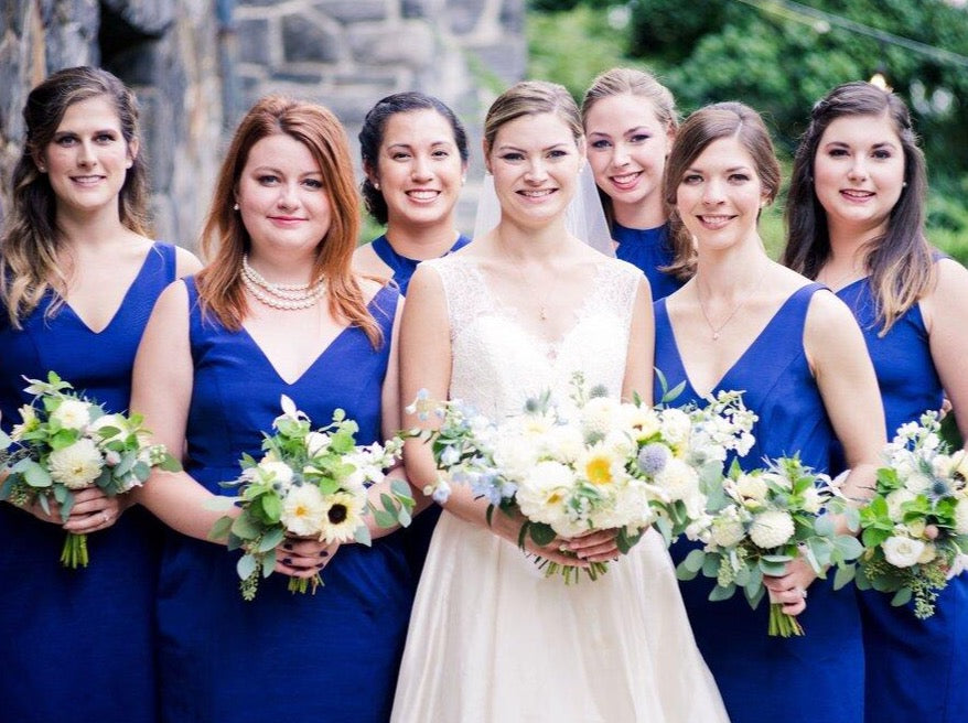 blue dress for baby girl Traditional Bridesmaid Bouquet – Carolina Flowers