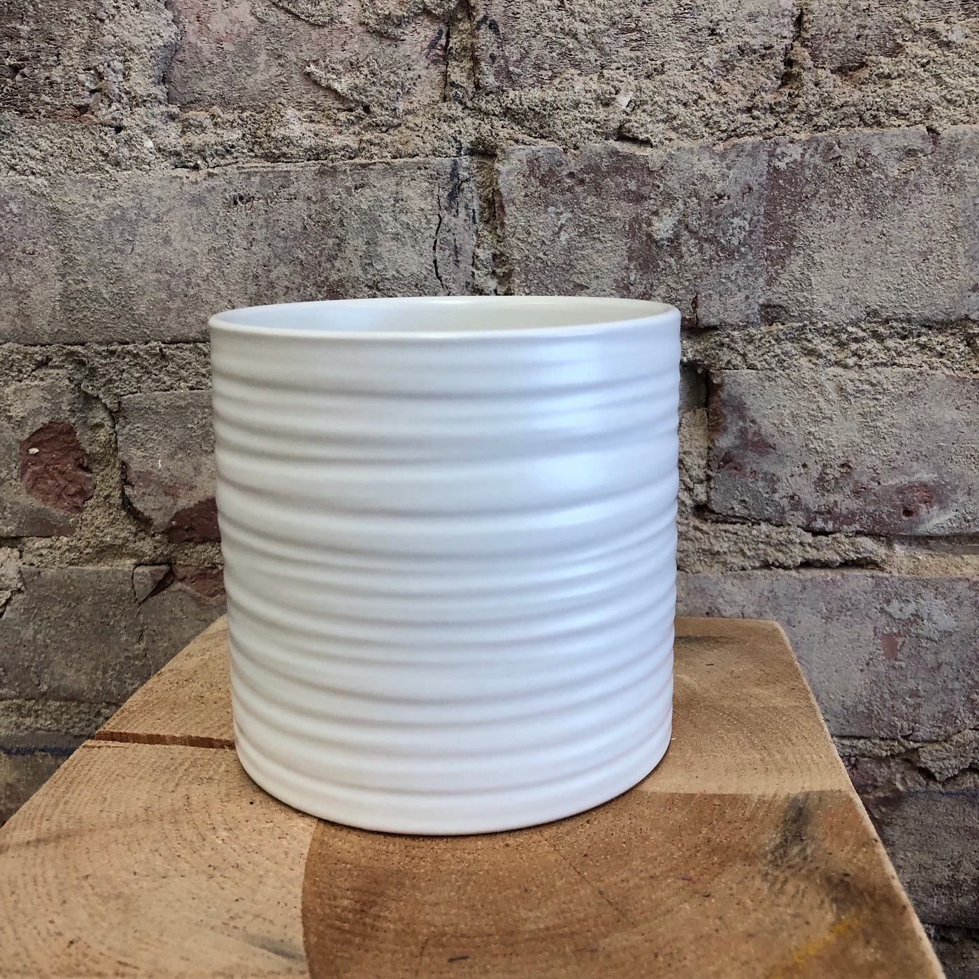 White Ceramic Vase, 4”