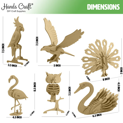 3D Assorted Birds Wooden Puzzle