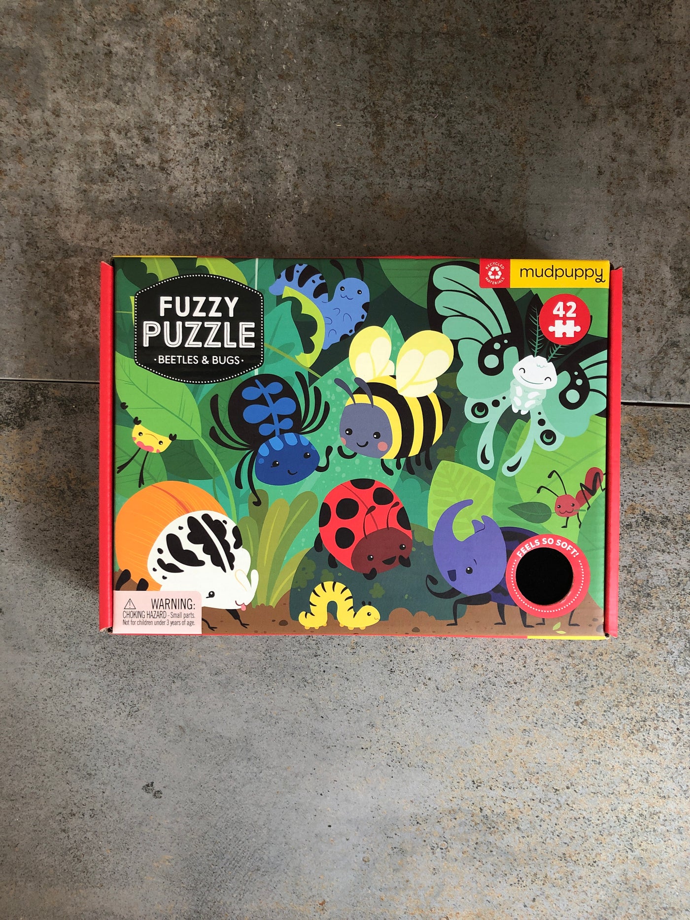 Kids Beetles & Bugs Fuzzy Puzzle by Mudpuppy, 42 Pieces