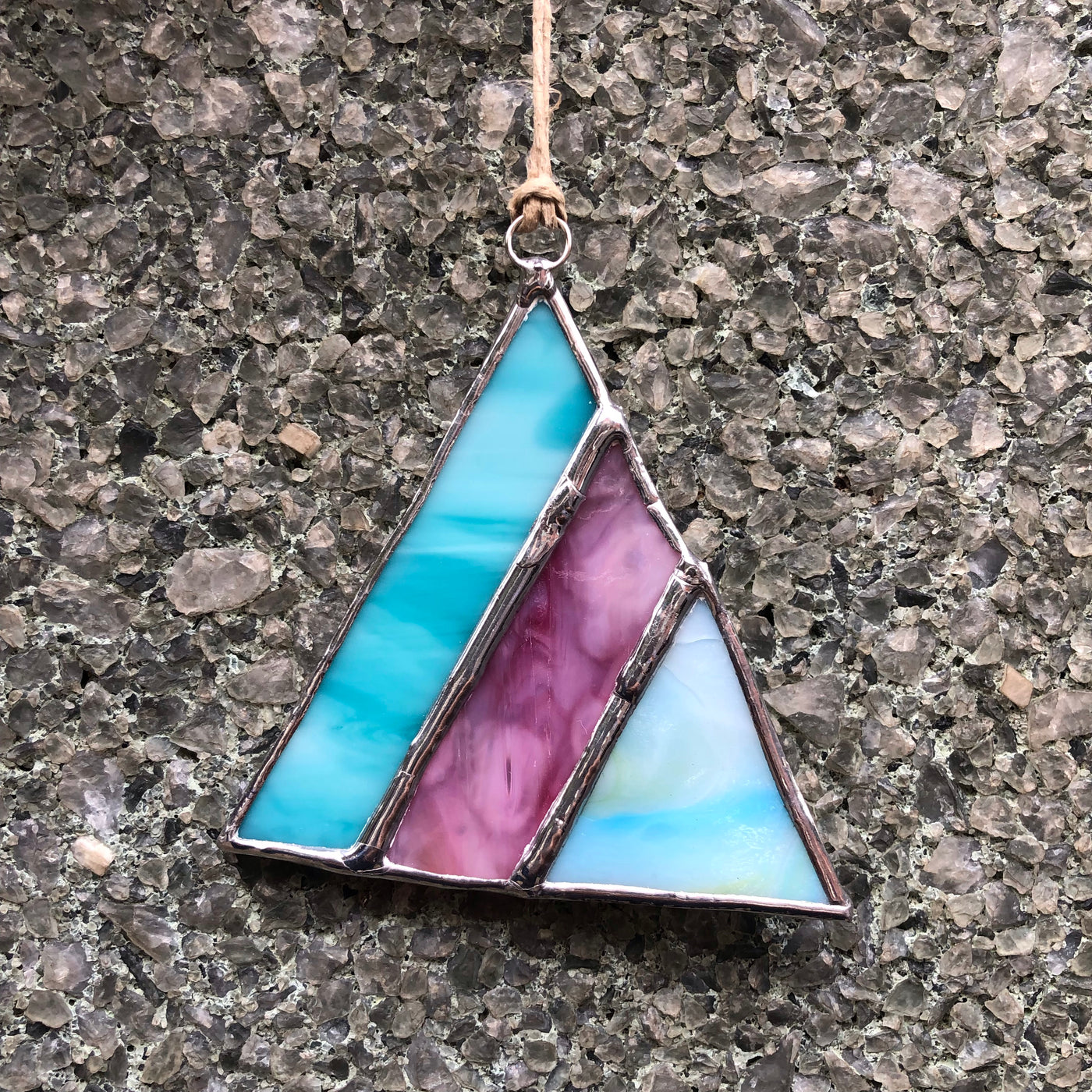Blue Stained Glass Triangle Sun-catcher