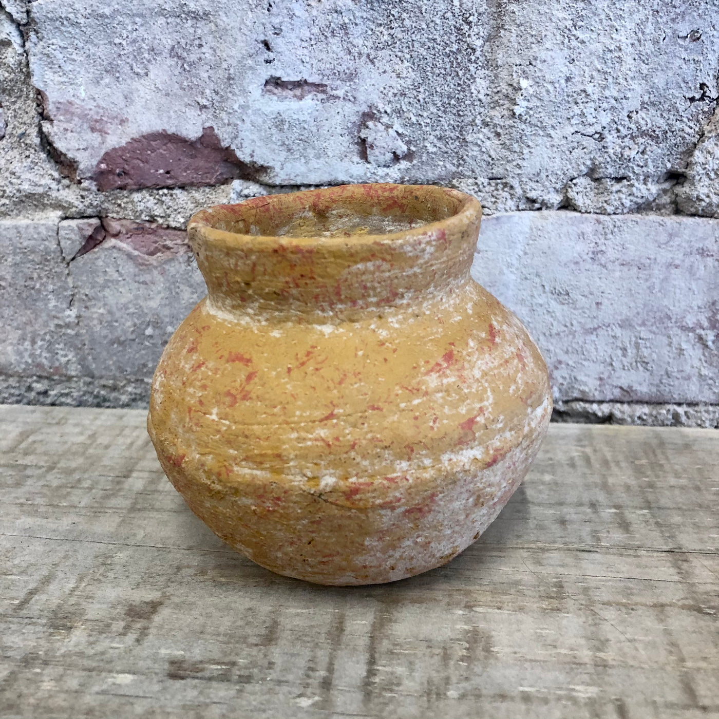 Orange Clay Vase, 3”