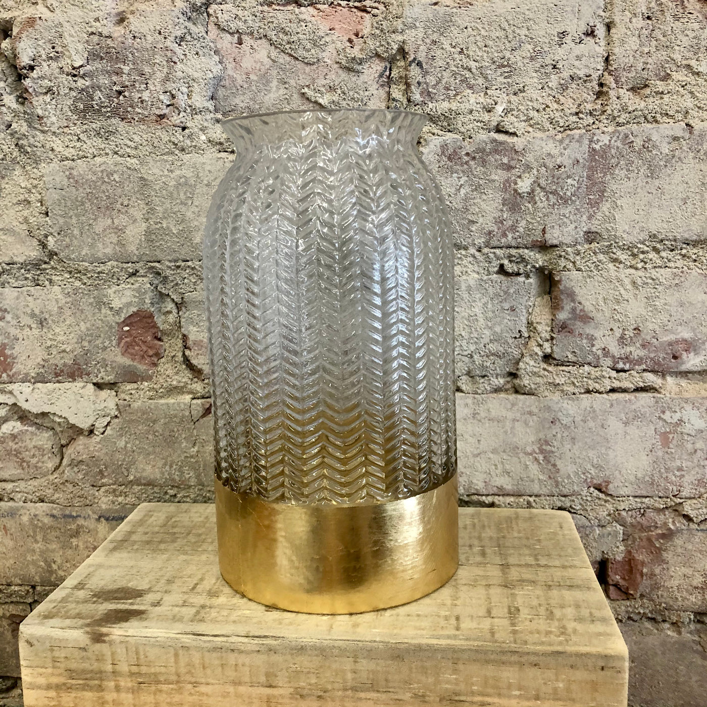Tall Gold Leaf Vase, 8”